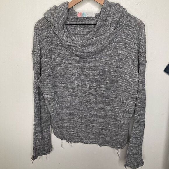 Free People Beach Cowl Neck Waffle Top - Picture 1 of 5